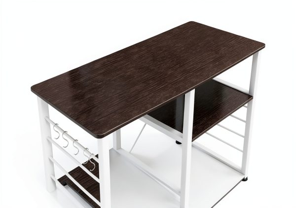 DlandHome Microwave Cart Stand Black Metal Storage Modern-3