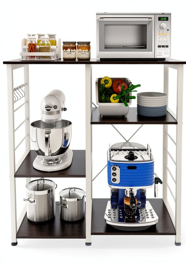 DlandHome Microwave Cart Stand Black Metal Storage Modern-0