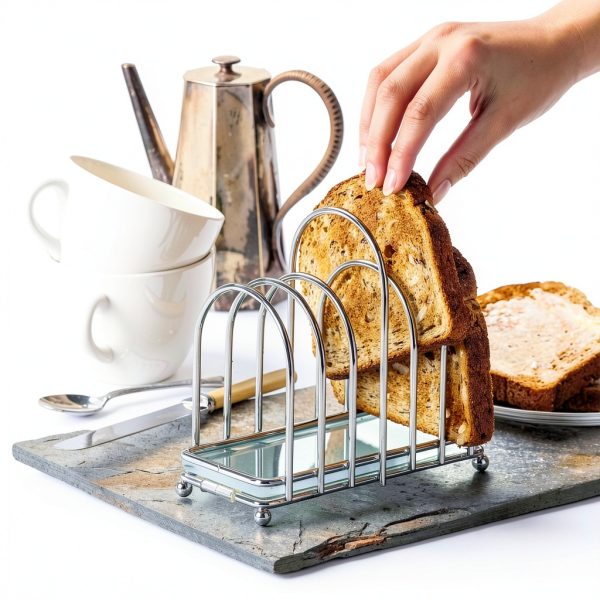 Kilo Toaster Rack Chrome Silver 6 Slot Toast Holder-1