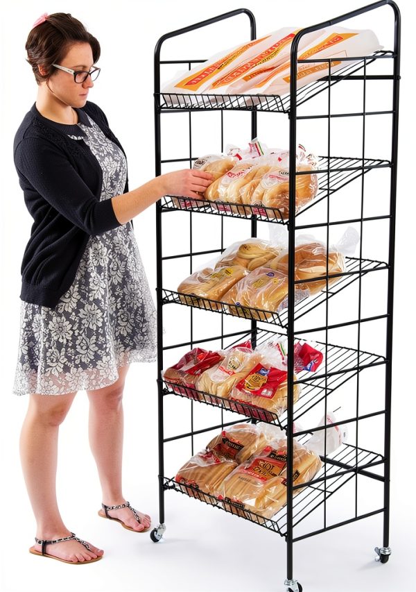 Commercial Bakery Rack Displays2go Steel Angled Shelves-5
