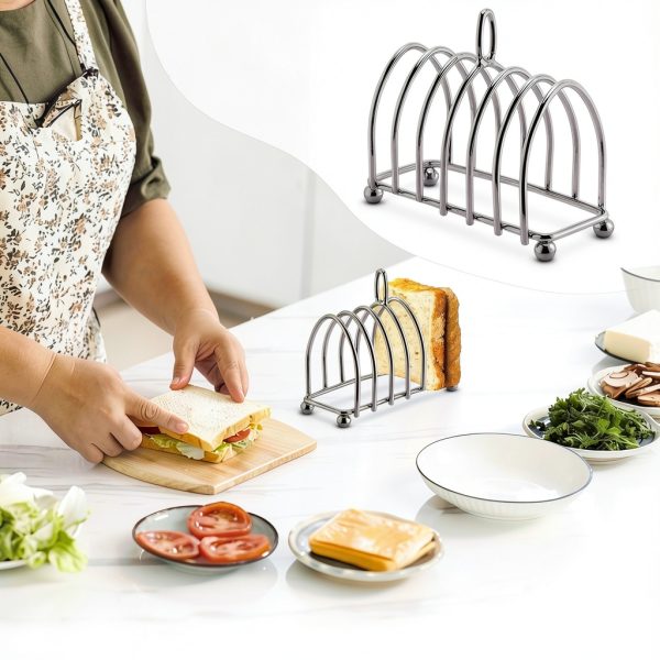 Frdhee Stainless Steel Toast Rack 6 Slice Heat Resistant-8