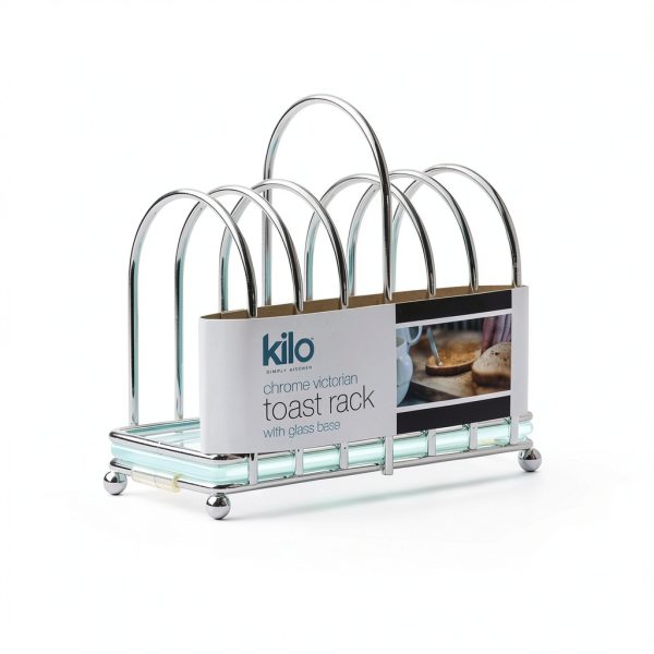 Kilo Toaster Rack Chrome Silver 6 Slot Toast Holder-4