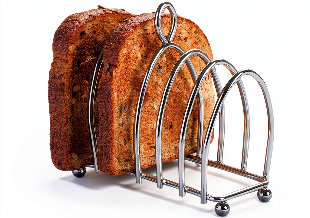 Kilo chrome toast rack on a breakfast table with toast slices