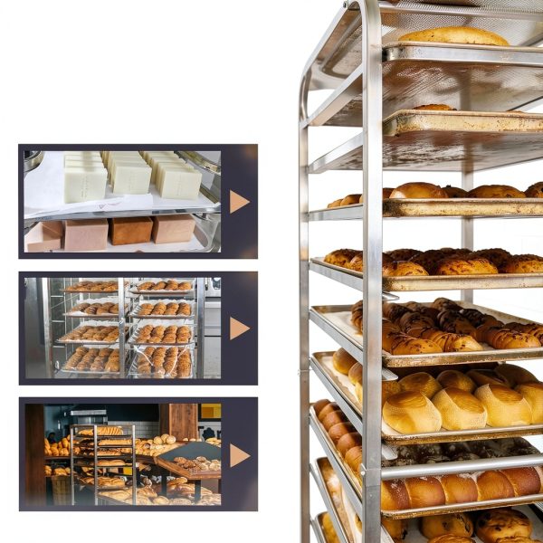 Sadoup Aluminum Bun Pan Rack Portable Commercial Bakery-4