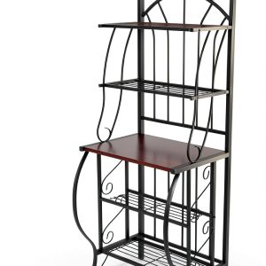 Boraam Bakers Rack Black Steel 5 Shelf Kitchen Storage-0