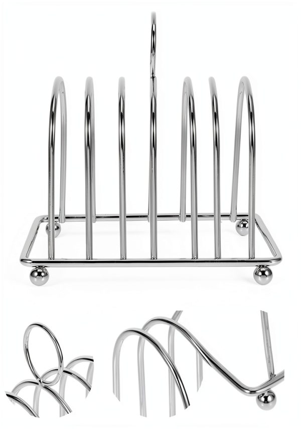 Tofficu Chrome Toast Rack Space Saving Kitchen Countertop-7