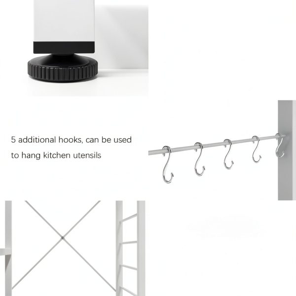 DlandHome Microwave Cart Stand Black Metal Storage Modern-4