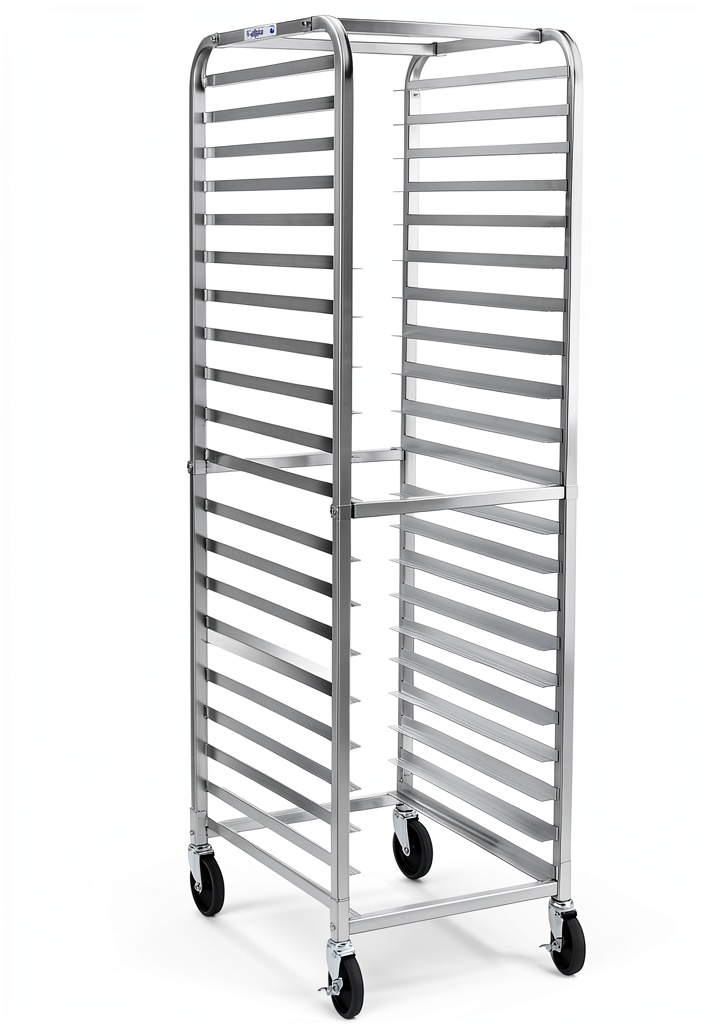 Profeeshaw 20-tier bakery rack in a commercial kitchen