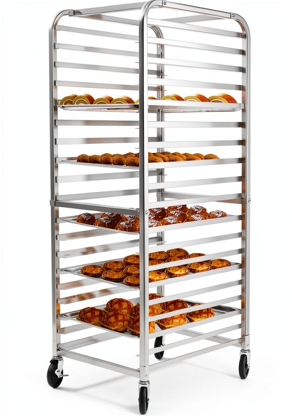 Venionwa 20 Tier Aluminum Bakery Rack Mobile Commercial-7