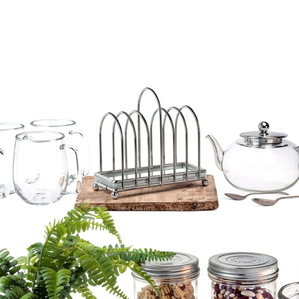 Kilo Toaster Rack Chrome Silver 6 Slot Toast Holder-2