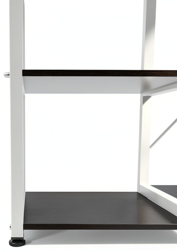 DlandHome Microwave Cart Stand Black Metal Storage Modern-5