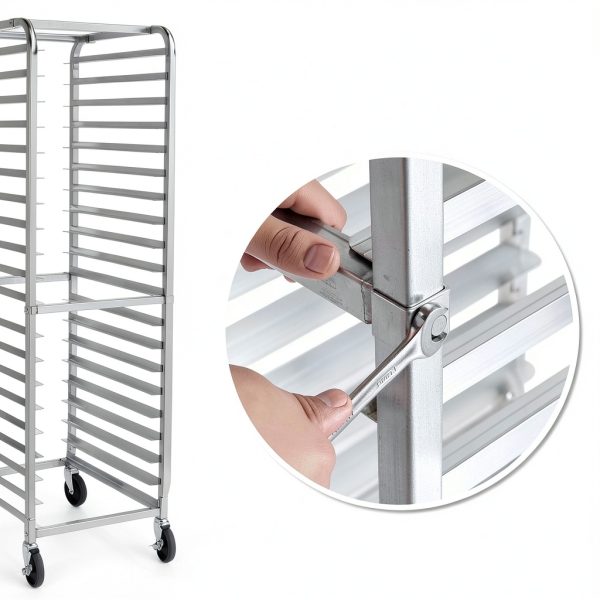 Profeeshaw 20 Tier Bakery Rack Aluminum Mobile Durable-5