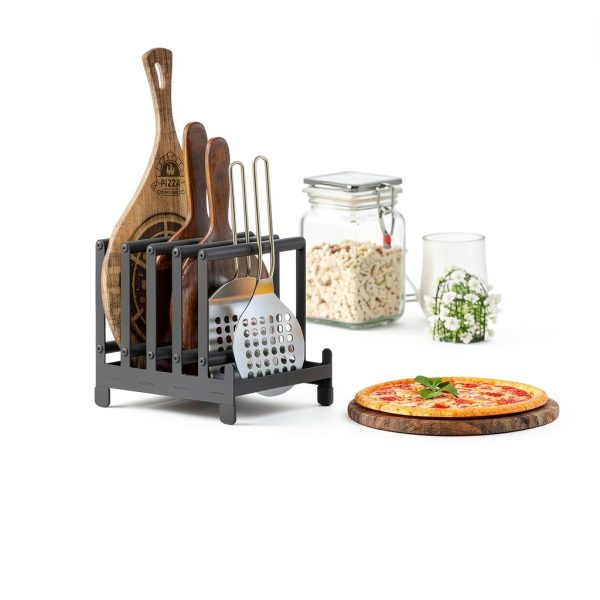 Nisorpa Pizza Peel Rack Alloy Steel Portable 5 Tier Storage-6