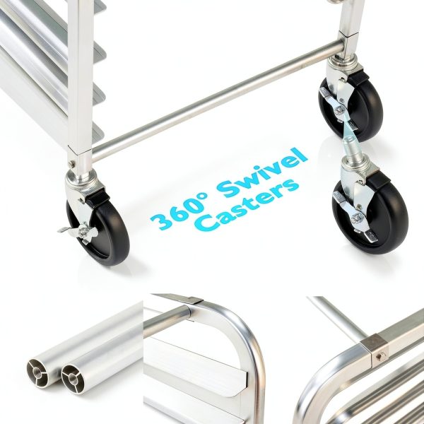 Sadoup Aluminum Bun Pan Rack Portable Commercial Bakery-2