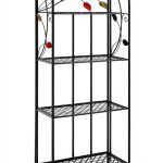 Bakers Rack Deco 79 Black Foldable Kitchen Storage Shelf-0