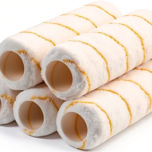 Paint Roller Covers Bates 9 Inch 5 Pack Microfiber Naps Yellow Stripes-0