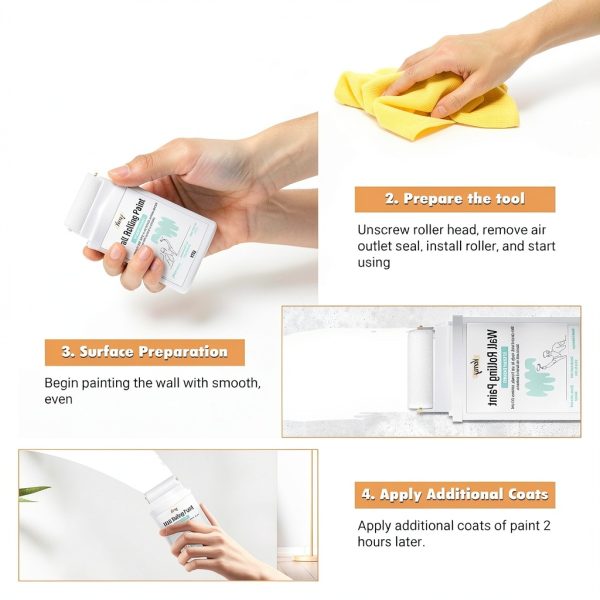 White Paint by Verny Touch Up with Integrated Roller Brush, Low Odor-1