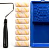 Paint Roller Tool Kit Pro Grade 10-Piece Mini Set with Plastic Tray-0