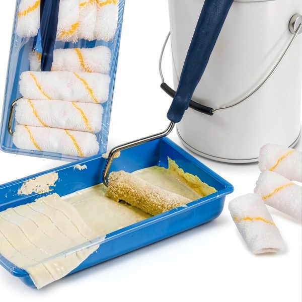 Paint Roller Tool Kit Pro Grade 10-Piece Mini Set with Plastic Tray-5